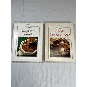 Bon Appetit Cookbooks Set Of 2 - Soups And Salads And 1989 Recipe Yearbook